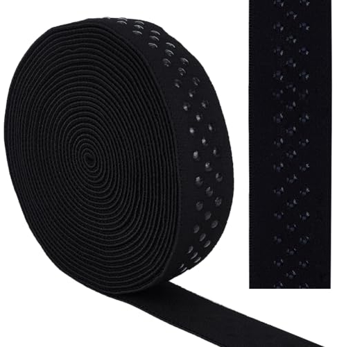 GORGECRAFT 5 Yards 30mm Breites Gepunktetes Elastisches Greifband Aus Silikon Schwarz Rutschfestes Gummiband Flaches Stretchband Gürtel Für Kleidungsstücke Heimwerker Nähen Basteln Unterwäsche Zubehör