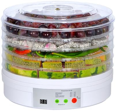 5 Plateaux Déshydrateur Alimentaire Desidrateur Aliment De Légumes De Fruits Avec Contrôle Numérique De La Température Écran Tactile LCD Séchoir Alimentaire Machine À Fruits Séchés Facile À Nettoyer