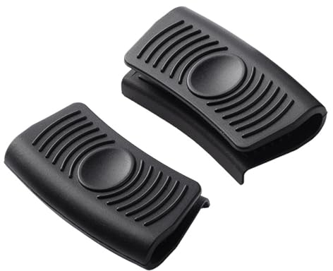 2Pcs Silicone Assist Handle Holder Grip, Heat Resistant Cast Iron Holder Sleeve, Anti-Slip Skillet Handle Covers, Potholder Hot Handle Holder for Kitchen Pot Pan Cookware (Black)