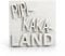 Dekorativer Aufsteller „PIPI-Kaka-Land“ handgegossen aus Beton (Weiß)