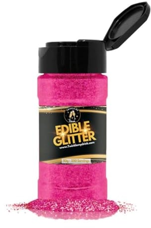 Twinkle my Drink Bulk 50g 250 Servings | Pink Edible Glitter for Drinks & Cake | Shaker Style Bottle Designed for Bars & Cafes | Restaurant Cocktail Accessories | E171 Free | Pink