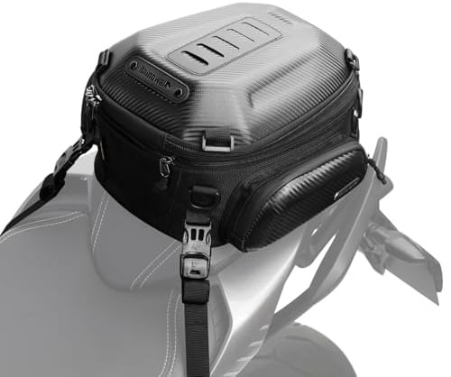 HUNTVP Expandable Motorcycle Tail Bag Motorcycle Bags 12L-18L Rear Seat Luggage Bag with Rain Cover and Helmet Bags Waterproof, Black