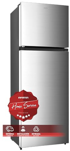 Infiniton Frigorifico Dos Puertas FG-300D75XER | Instalacion Incluida | 300 Litros, Alto 174 cm, Clase E, Luz interior LED, 3 Balcones, Termostato Regulable, Cajon Verdulero