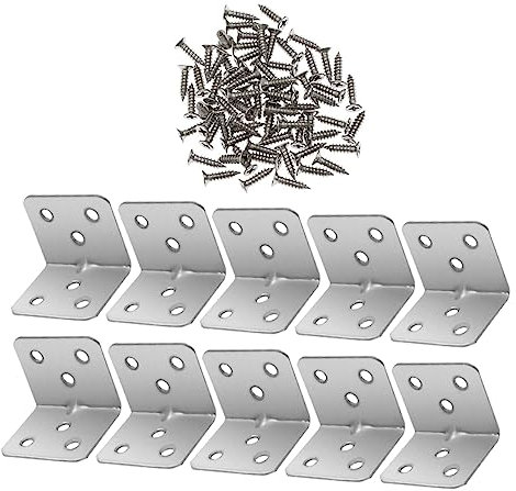 CIYODO 12st Eckcode Aus Edelstahl Winkelgelenkwinkel Hochleistungs-eckwinkel Schwere Regalhalterungen Hochleistungshalterungen Eckstrebe Platte Eckbeschlag Ecke Silver Rostfreier Stahl