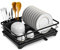 SOBEAU Btropfgestell Geschirr,Geschirrabtropfgestell,Dish Drying Rack,Geschirr Trockengestell,mit Herausnehmbarem Tablett,42 x 30 x 13.5cm，Schwarz