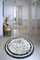 Bosdela Badezimmerteppiche Marmor Round, Ø100 cm – rutschfest, Weich, Luxuriös, Eleganter Marmor-Look, Moderner Teppich für Badezimmer, Dusche, WC, Badvorleger
