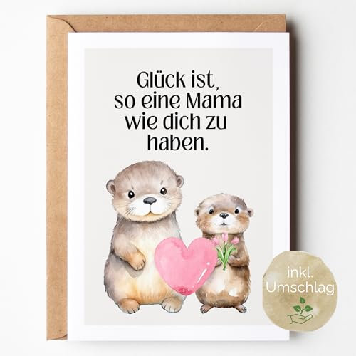loulala® Otter Geburtstagskarte (Glück ist so eine Mama zu haben)