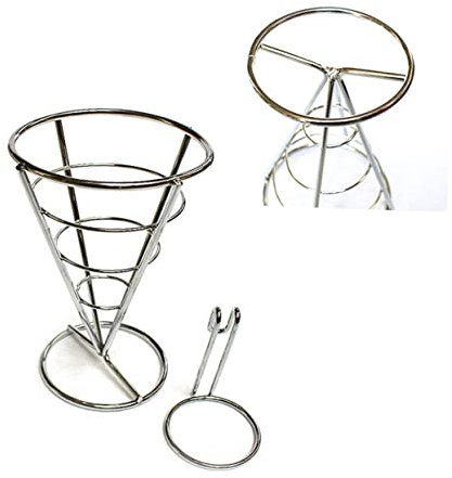 COLLBATH Pommes-standhalter Aus Metalldrahtkorb Für Pommes-Lebensmittel Mit Saucenlöffel Passt Für Papiertüten Und Wachspapierförmchen