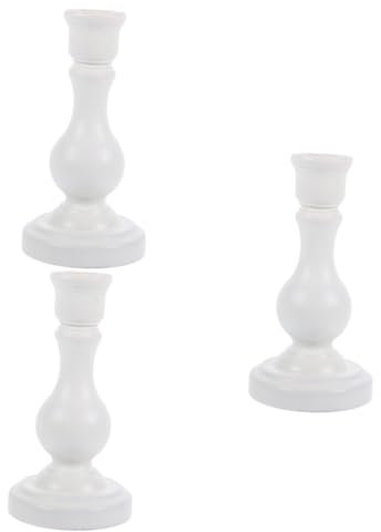 Warmhm 3st Kerzenhalter Dekoration Teelicht Tisch Heim Laternen Für Draußen Glockenspiel Kerzenwärmer Led-Kerzen Laternen Für Wohnzimmer Velas Herzförmiger Kerzenhalter Stand Weiß Hölzern