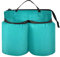 Lyeorm Green Solid Color Luggage Travel Cup Holder Suitcase Drink Carrier Free Hand Beverage Bag with Two Coffee Mugs for Travelers Flight Attendants
