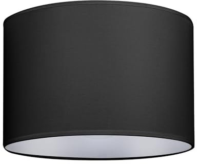 GIGGI Fabric Lamp Shades, 12 Black Light Shade, Modern Lampshades for Ceiling Lights, Table Lamps and Floor Lamps, Easy Fit Pendant Light Shades Ceiling for Living Room, Bedroom, Kitchen, Hallway