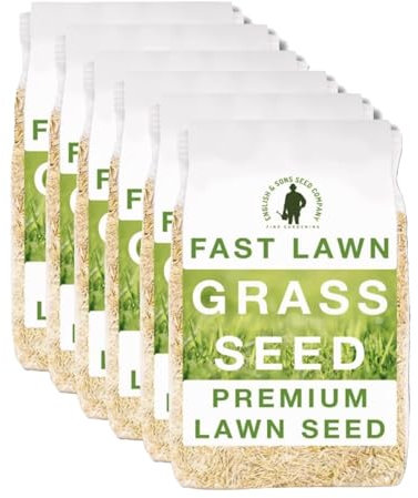 Fast Lawn Grass Seed, 10kg (up to 600sqm) Premium Quality Fast Growing Grass Seeds. Tailored for UK Climate. Hardwearing Lawn Seed Perfect for New Lawns, Overseeding & Patch Repair. DEFRA Approved
