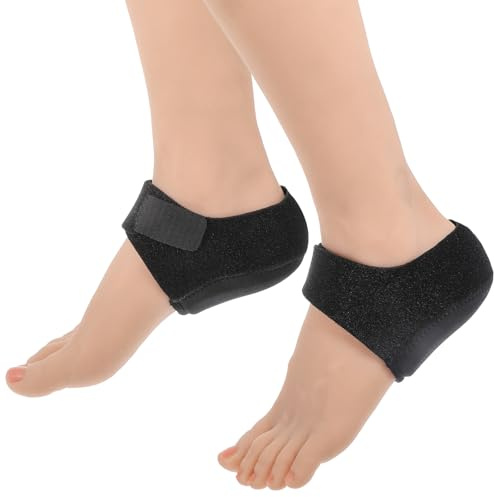 Hpmjz 2 Stück Silikon Fersenpolster Fersenschutz Fersensporn Einlagen Geeignet Fersenschutz aus Gel für Trockene Rissige Fersensporn Geschwollenen rissige Fersen Stützkissen Schwarz Einheitsgröße