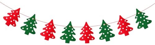 Weihnachtsbaum Banner, Deko Girlande Weihnachten, Frohe Weihnachten Banner, Girlanden Deko Weihnachtens, Merry Christmas Girlande für Kaminwand, Kinderzimmer, Wohnzimmer, Partyzubehör (A)