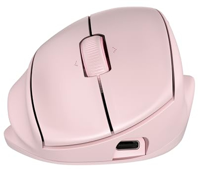 HP Tilt 720M, Mouse Wireless Ergonomico, Bluetooth, Rosa | Inclinazione Semi-Verticale a 21°, Ricarica Rapida, Windows, macOS, ChromeOS, iPadOS, Android