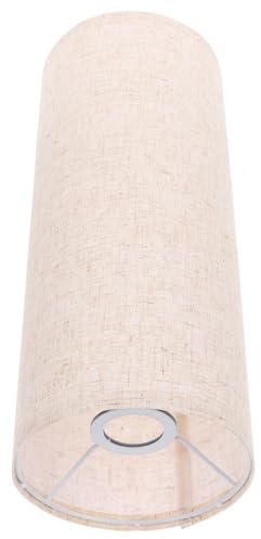 Pantalla para Lámpara de Pie de Tela, Redonda Larga, 1 | Khaki, para Casquillo E27, Hierro, Decorativa y Práctica, Suaviza la Luz, Estilo Delicado y Simple