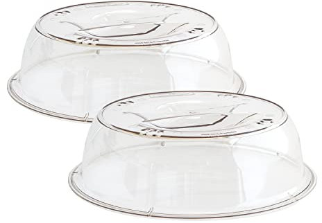 Nordic Ware 65043AMZ Deluxe Cubiertas para platos, 2 unidades, plástico, transparente