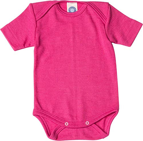 Cosilana, Baby Body Kurzarm, 70% Wolle, 30% Seide (Pink, 86-92)