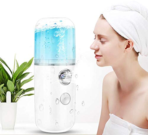 Visage Vapeur Vaporisateur Humidificateur 30ml Portable Spray Vaporisateur Sauna Spa Vapeur Facial Visage Hydratant Brume Pulvérisateur pour Soins Du Visage, Maquillage, Beauté