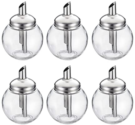 Westmark Zuckerdosierer, 6 Stück, Fassungsvermögen: je 250 ml, Glas/Rostfreier Edelstahl, Roma, Transparent/Silber, 654422E2