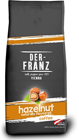 Der-Franz caffè, Aromatizzato alla Nocciola, Caffè Miscela di Arabica e Robusta chicchi interi, 1000 g