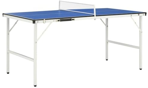 vidaXL Table de Ping-Pong avec Filet Pliant Compacte Pliable Exercice d'Adulte et Enfant Portable Intérieur Extérieur 152x76x66 cm Bleu
