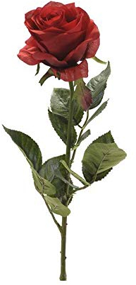 artplants.de Rose Artificielle Brina, Rouge, 70cm - Fleur Artificielle/Rose en Tissu