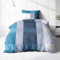 Träumschön Premium Bettwäsche 155x220 + 80x80 cm - Kariertes Design blau - Sommer Bettwäsche aus Baumwolle – Weich, Atmungsaktiv & Hautfreundlich - bügelfrei