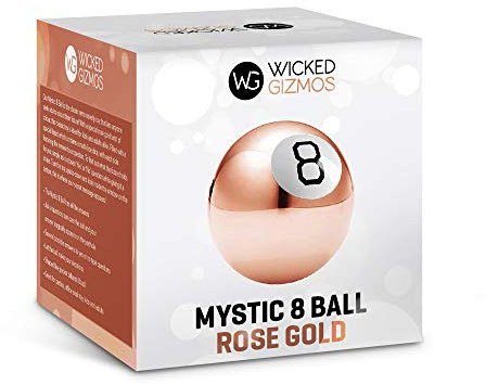 WICKED GIZMOS Magic 8 Ball – Classic Retro Novelty Mystic Gadget Answers Questions about Romance, Friendship, School, Work - Fun Gift Features More Than 15 Answers and Predictions (Rose Gold)