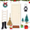 Set di Accessori per Porta Gnomo Natalizio, 12 Pezzi Porta Dell Elfo di Natale Accessori Natale in Miniatura Casa Delle Bambole Porta Elfo Natale Kit per DIY Decorazioni