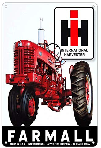 KENSILO Metallschilder Vintage Funny Plaques Poster Wanddekoration IH Farmall Traktoren Blechschild für Bar Küche Indoor Haus 30,5 x 20,3 cm