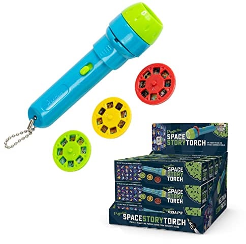 Funtime Gifts SPACE PROJECTOR STORY TORCH – Kids Projector Torch with 24 Space Themed Images – Includes 3 Reels – Fun & Educational Space Toy for Boys & Girls Age 3+
