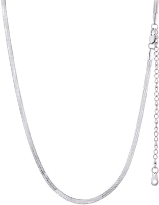 GoldChic JEWELRY Collana Donna Acciaio Catena Serpente Piatta Collana Acciaio Donna, Collana Girocollo Donna Oro a Catena Serpente In Acciaio Inossidabile 3 mm, 38cm