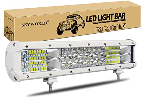 SKYWORLD 38cm 216W LED Arbeitsscheinwerfer Bar Weiß LED Scheinwerfer 12V 24V 6000K Flutlicht Reflektor Combo Arbeitslicht Zusatzscheinwerfer für Auto Offroad Traktor SUV UTV ATV