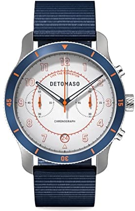 DeTomaso Venture Chronograph Limited Edition White Blue - Nylon Dark Blue