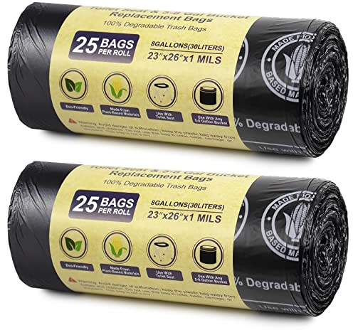 Odree Portable Toilet Replacement Bags | 50 Count 8 Gallon, 30 Liter Camping Toilet Bags for Portable Toilet, Toilet Replacement Bags | Heavy Duty 1 Mils