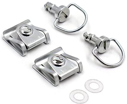 AfterMokit Lot de 2 attaches de rechange à dégagement rapide 1,4 cm pour carénage, boulons et goujons quart de tour avec clips argentés