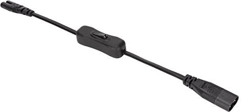 IEC 320 C8 auf IEC 320 C7 Kabel, Verlängerungskabel von Stecker auf Buchse mit Schalter, IEC 320 C8 auf C7 Netzkabel für Schreibtischlampenlautsprecher, LCD-Monitore, Drucker, 100-250 V 0,98 Fuß