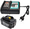 FengWings® BL1850B 18V 5000mAh Ersetzen für Makita 18V Akku mit Ladegerät DC18RC, Kompatibel mit Makita DDA350 DHP451 DLS600 DCO180 DST221 DLW140 DBO180 DCL181F DMR112 DMR115 BL1830 BL1840