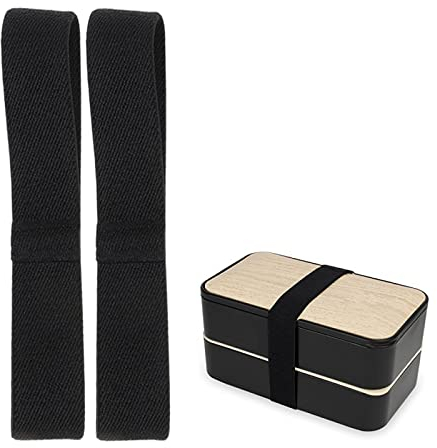 Helweet Bento Box Gurt, Bento Box Band, Bento Box Strap, Elastische Befestigungsgurte für Lunchboxen Ersatz für Bento-Box-Band, für Zuhause, Büro, Schule, Outdoor, Reisen, Camping, Picknick, 2 Pack