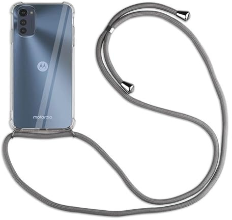 betterfon Hülle Kompatibel mit Motorola Moto E32 / E32s | Handykette Smartphone Halskette Hülle mit Band | Handyhülle mit Kordel zum Umhängen Kompatibel für Moto E32 / E32s | Grau