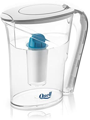 Filterkanne Quell EIVA - Trinkwasser Filter zuhause Wasserfilter Karaffe 1,6L / Reduziert Viren, Bakterien und mehr (weiß)