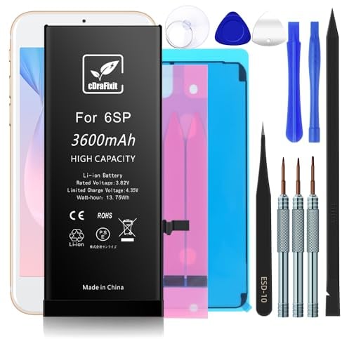 cDraFixit Batterie pour iPhone 6S Plus | Kit de Raparature avec kit de Bandes adhésives de Rechange | Compatible avec iPhone 6S Plus