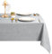 DWCN Hellgrau Tischdecke Leinenoptik Abwaschbar Tischwäsche Wasserabweisend Tischtuch für Esszimmer, Garten, Party, Hochzeiten oder Haushalt,135x200cm