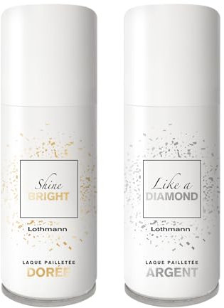 Lothmann Paris - Coffret Duo Laques pailletée Shine Bright Like a Diamond - Or + Argent - 2x100ml