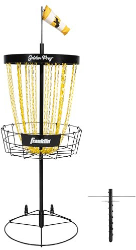 Franklin Sports Championship Disc Golfkorb - Tragbarer Metallscheibe Golf Loch Korb - Professionelle PDGA Disc Golf Target - Golden Prey Disc Golf Target - Premium Disc Golf Equipment