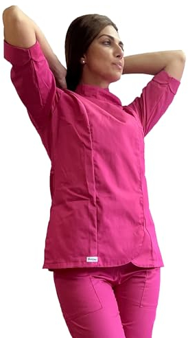 tessile astorino Veste de cuisine personnalisée pour chef de cuisine pour restaurant Pizzeria hôtel pâtisserie uniforme de travail personnalisable différentes couleurs, fuchsia, XS