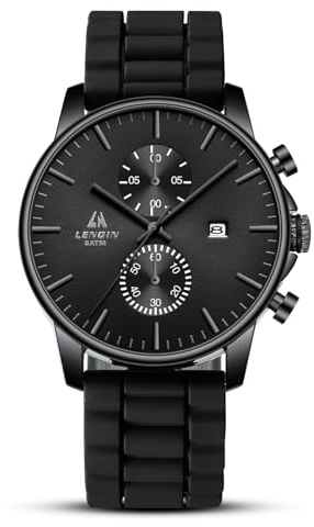 LN LENQIN Montre Homme Montres analogiques à Quartz pour Hommes Montres-Bracelets étanches avec Date Montre décontractée à la Mode