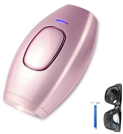 PureGlow Hair Removal, Depiladora de Luz Pulsada IPL, Dispositivo de depilación permanente con 5 Niveles de Energía, indolora IPL Depiladora para cara, piernas y cuerpo (Rosa)