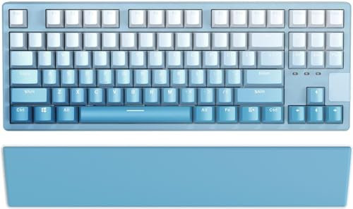 EWEADN Wrist Rest for TKL 75% Keyboard, PU Leather Keyboard Hand Rest Support, Anti-Slip Rubber Feet, Memory Foam, Ergonomic Cushion Palm Rest for Office/Typing/Laptop(14.1 * 2.8)